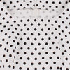 Weißes, gepunktetes Vintage-Kleid mit Rundhalsausschnitt