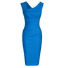 Blaues schickes Bleistift-Vintage-Kleid
