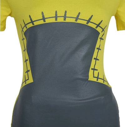 Gelbes schickes Bleistift-Vintage-Kleid