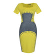 Gelbes schickes Bleistift-Vintage-Kleid