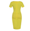 Gelbes schickes Bleistift-Vintage-Kleid