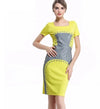 Gelbes schickes Bleistift-Vintage-Kleid