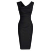 Vintage Bleistift-Chic-Kleid Schwarz