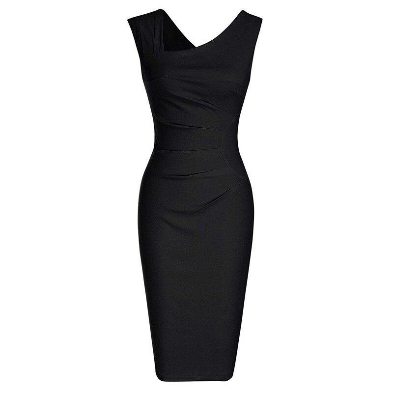 Vintage Bleistift-Chic-Kleid Schwarz