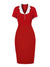 Rotes Vintage-Bleistift-Chic-Kleid