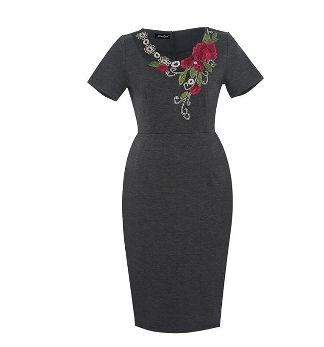 Vintage-Bleistiftkleid in Übergröße