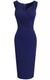 Marineblaues Vintage-Bleistiftkleid