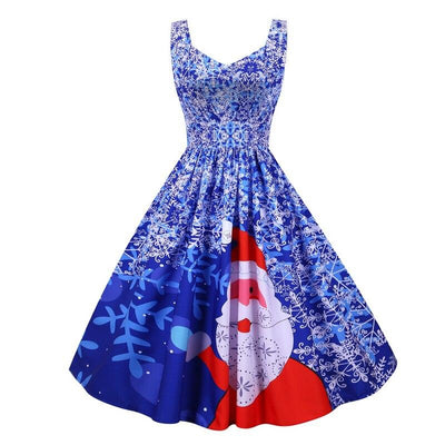 Blaues Vintage Weihnachtskleid