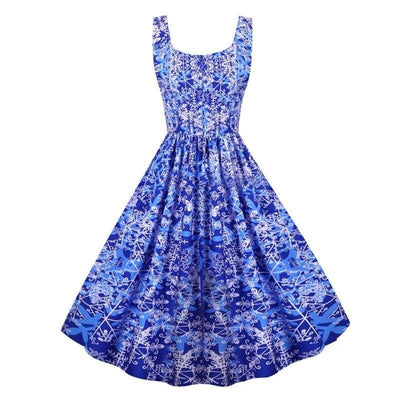 Blaues Vintage Weihnachtskleid