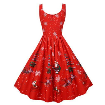 Vintage Rotes Weihnachtskleid