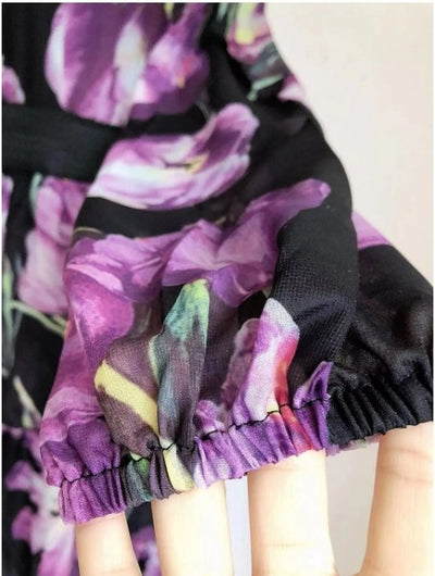 Lila hochwertiges Vintage-Kleid