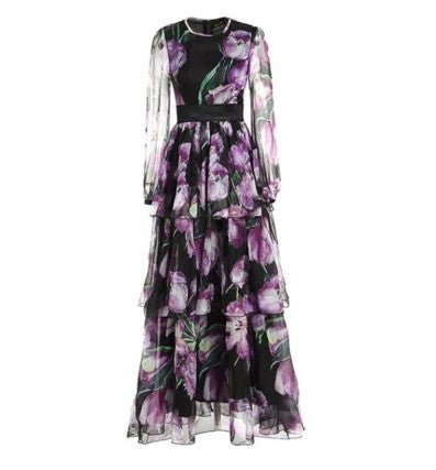 Lila hochwertiges Vintage-Kleid