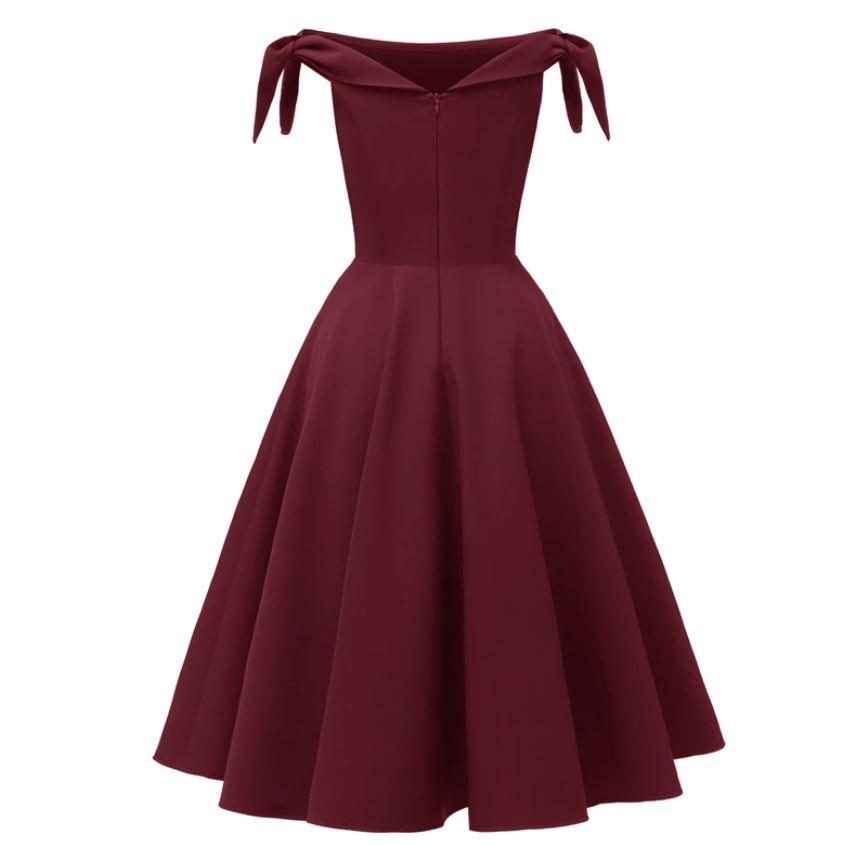 Vintage Burgunder Abendkleid