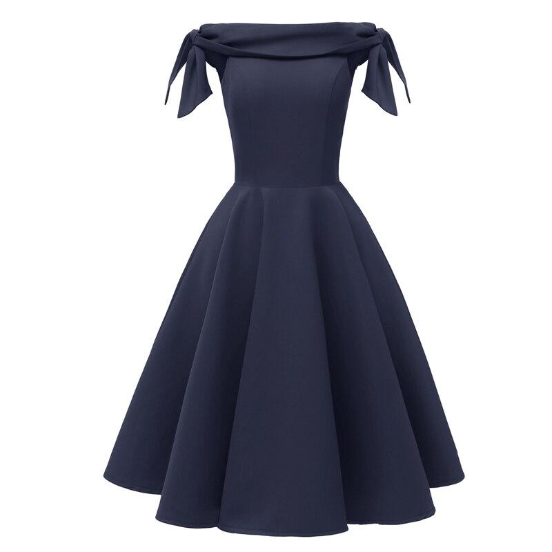Vintage Marineblaues Abendkleid