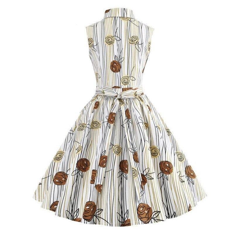 Ärmelloses Vintage-Kleid mit Zeichnung