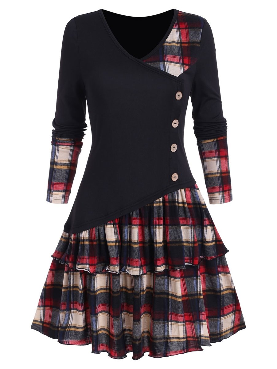 Schwarzes Vintage-Kleid aus Schottland