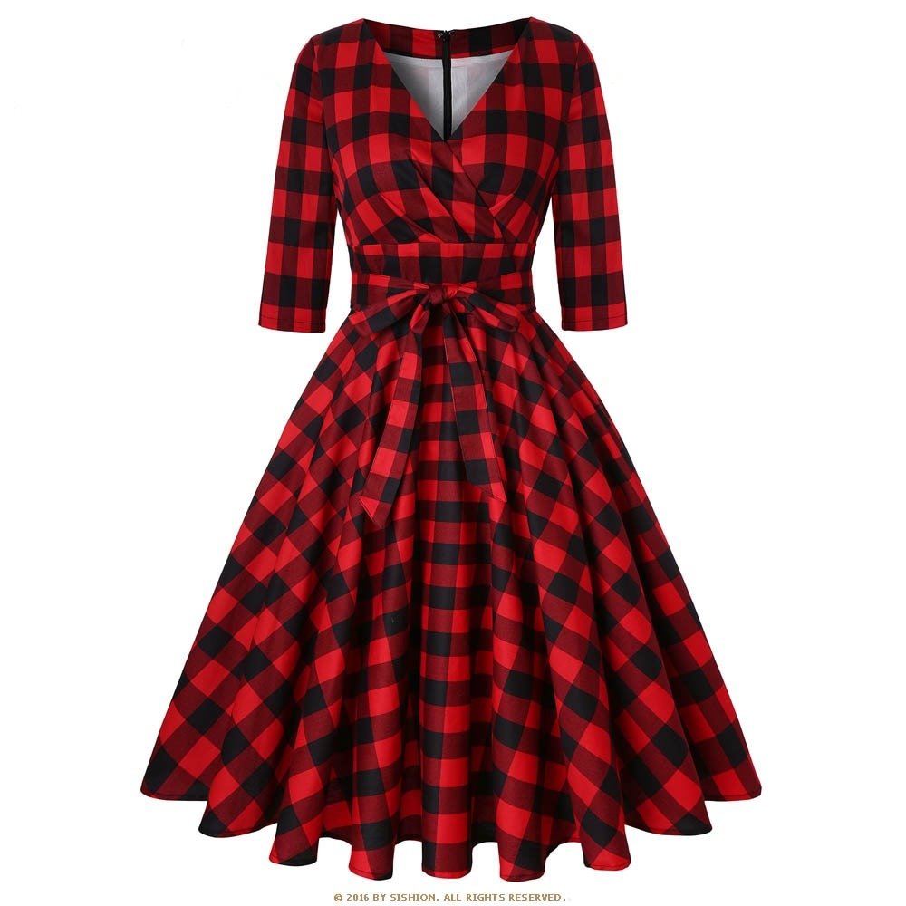 Rotes Vintage-Kleid aus Schottland