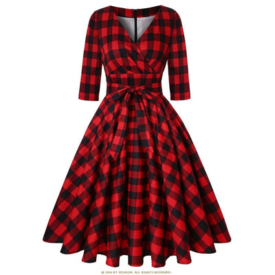 Rotes Vintage-Kleid aus Schottland