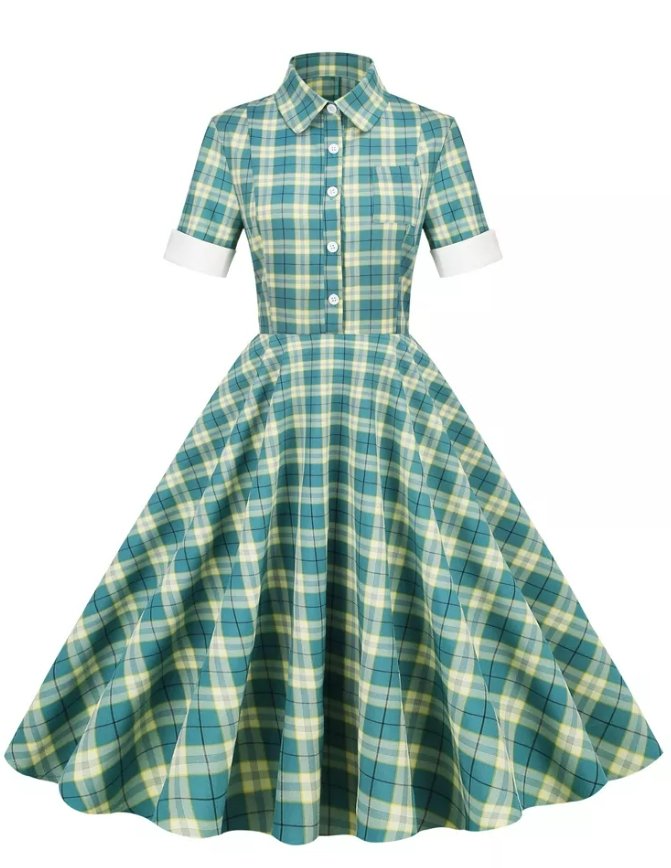 Schottland Vintage Kleid Grün
