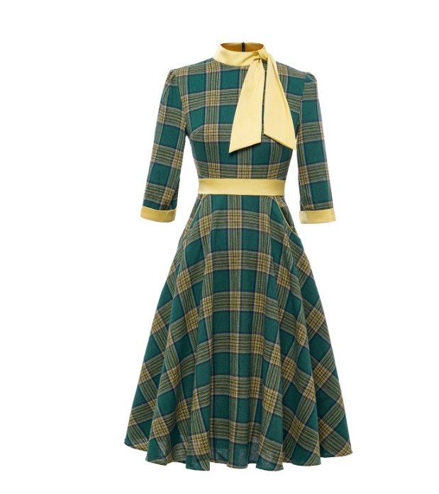 Grünes elegantes Vintage-Kleid