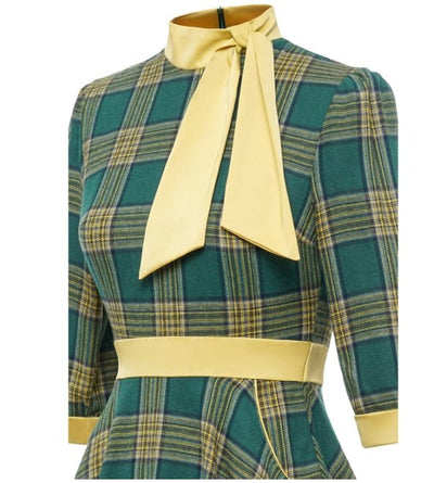 Grünes elegantes Vintage-Kleid