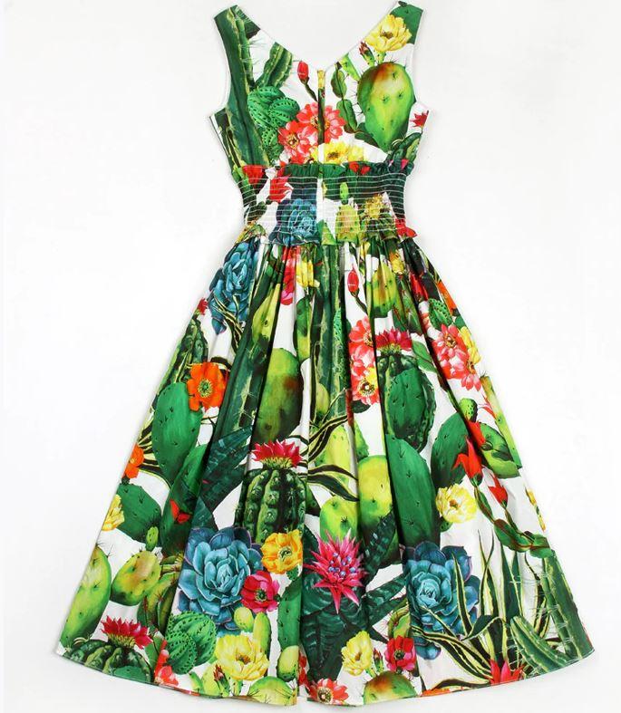 Vintage-Kleid aus Baumwolle für Damen