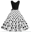 Schwarz-weißes Vintage-Kleid für Damen
