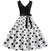 Schwarz-weißes Vintage-Kleid für Damen