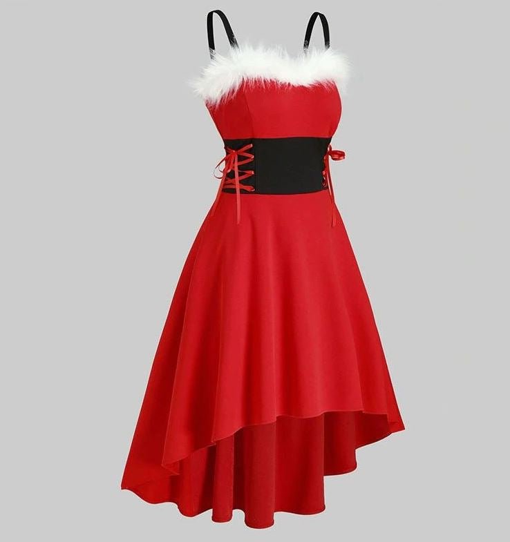 Vintage-Kleid aus rotem Fell