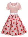Erdbeer-Vintage-Kleid