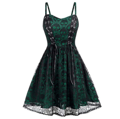 Vintage Gothic Kleid Grün