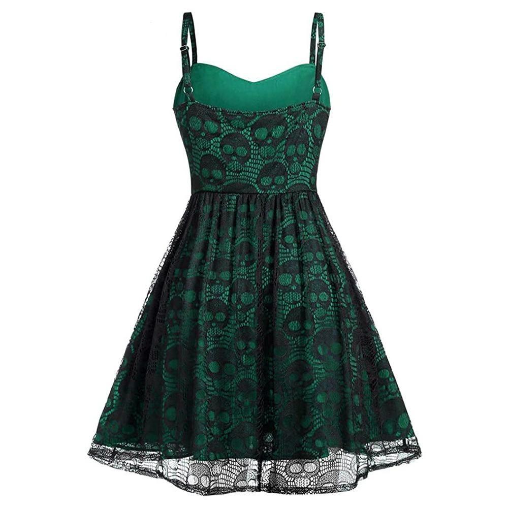 Vintage Gothic Kleid Grün