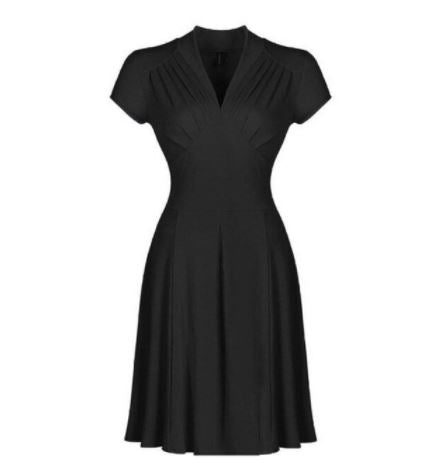 Schwarzes 50er-Jahre-Vintage-Kleid in Übergröße