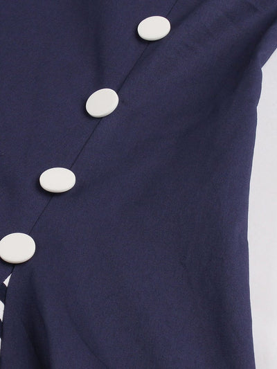 Plus Size 1950er Vintage Kleid Blau