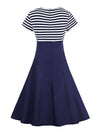 Plus Size 1950er Vintage Kleid Blau