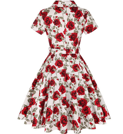 Großes Vintage-Kleid mit Knöpfen aus den 1950er Jahren