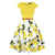 Zitronenfarbenes 50er-Jahre-Plus-Size-Vintage-Kleid
