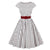 Weißes Vintage-Kleid mit Gürtel in Übergröße