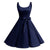 Vintage-Kleid in Übergröße, einfarbig, Blau