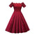 Burgunderrotes Vintage-Kleid mit Stickerei in Übergröße