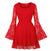 Rotes Stickerei-Plus-Size-Vintage-Kleid