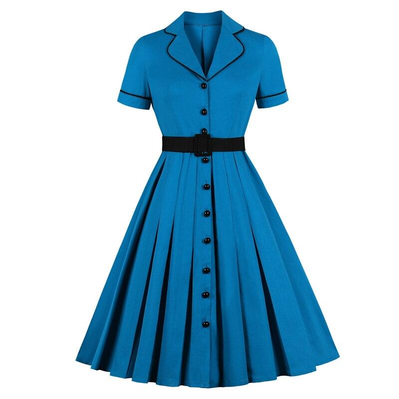 Plus Size Vintage-Kleid mit gekerbtem Kragen