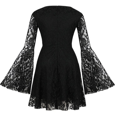 Vintage-Kleid aus schwarzer Spitze in Übergröße