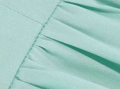 Türkises Vintage-Kleid mit hoher Taille und Übergröße
