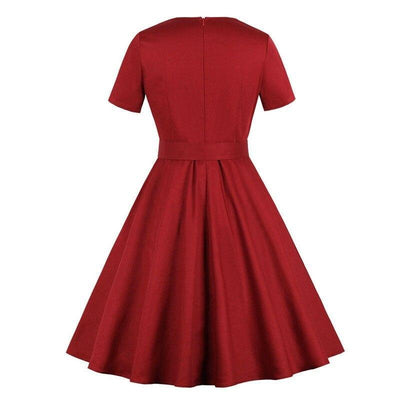 Audrey Hepburn 60er-Jahre-Kleid Burgunderrot