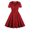 Audrey Hepburn 60er-Jahre-Kleid Burgunderrot