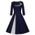 Blaues Winter-Vintage-Kleid in Übergröße