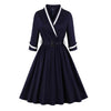 Plus Size Blaues 50er-Jahre-Kleid