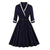 Plus Size Blaues 50er-Jahre-Kleid