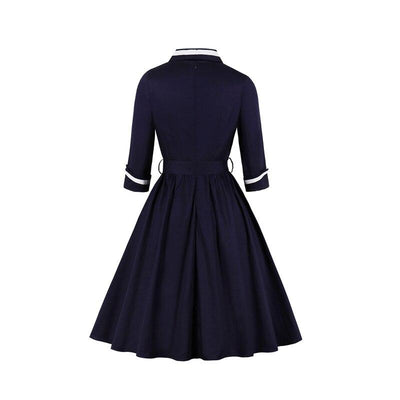 Plus Size Blaues 50er-Jahre-Kleid